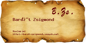 Barát Zsigmond névjegykártya