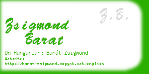 zsigmond barat business card